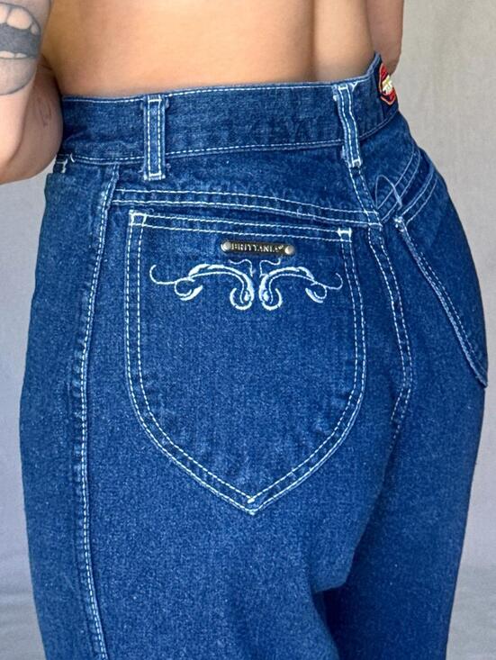 Denim - 80s Dark Wash High Rise Brittania Jeans